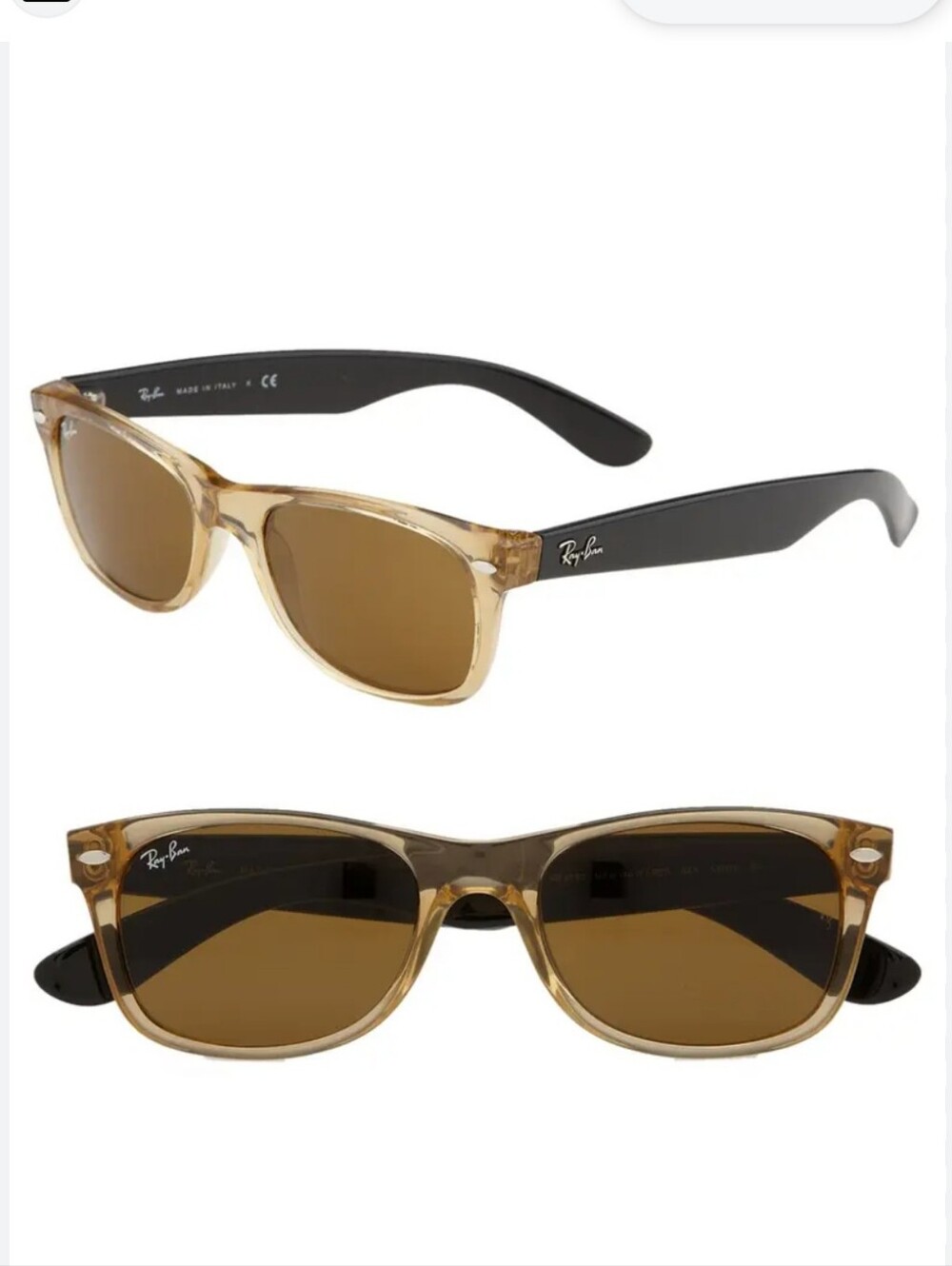 Ray-Ban New Wayfarer Bicolor Unisex Sunglasses Msrp $178 Size 55
